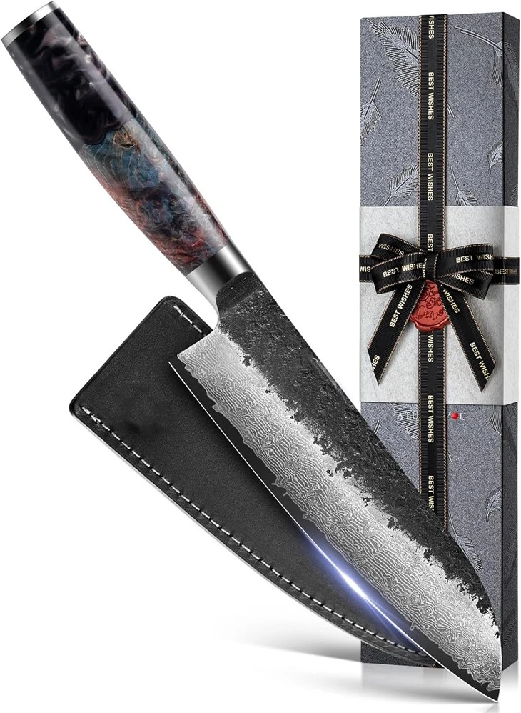 67 Layers Damascus Chef Knife With VG10 Steel Core Professional Santoku Kitchen Knife