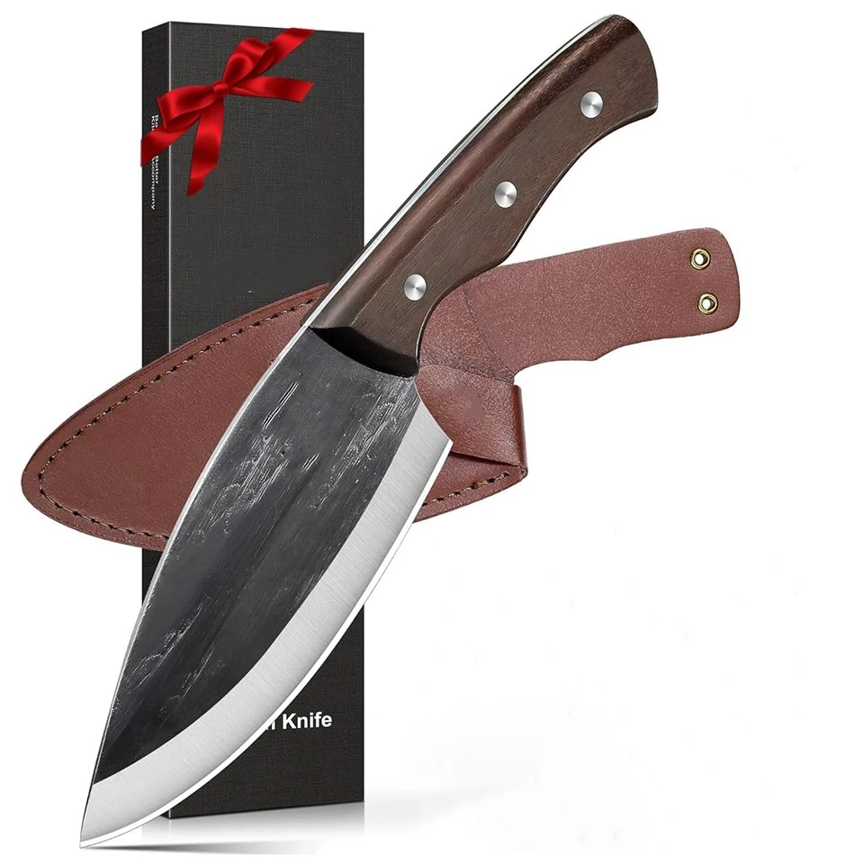 Viking Knife For Meat Cutting 5.9 Inch Handmade Chef Knife With Full Tang Wood Handle